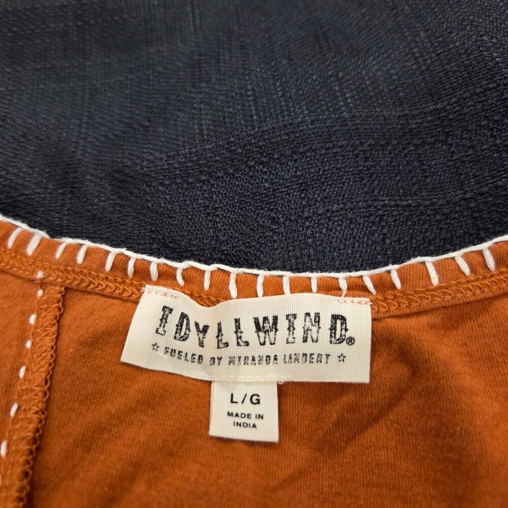Idyllwind Miranda Lambert Western Contrast Stitch Tank Top Orange Womens Size L - Picture 9 of 13